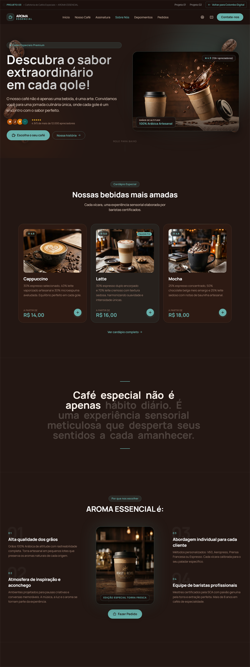 Aroma Essencial Cafés - Projeto Colombo Digital