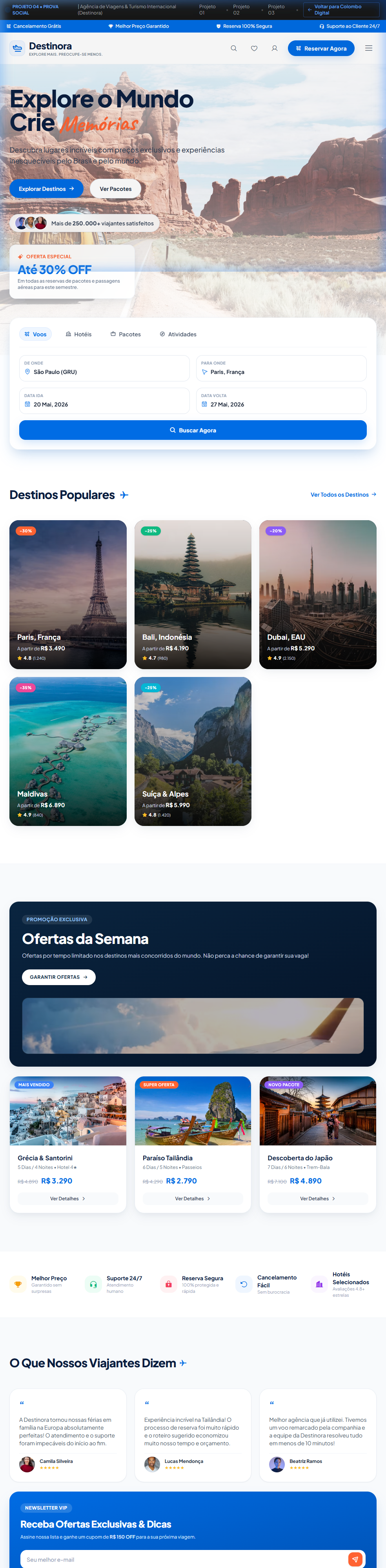Destinora Agência de Viagens - Projeto Colombo Digital